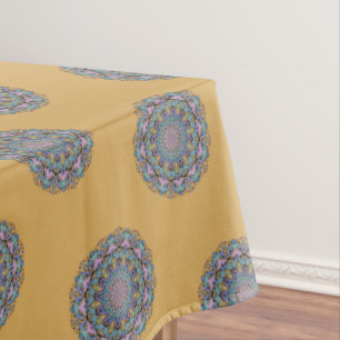 Handgemälde Mandala Uhr Gesicht 3 Tischdecke