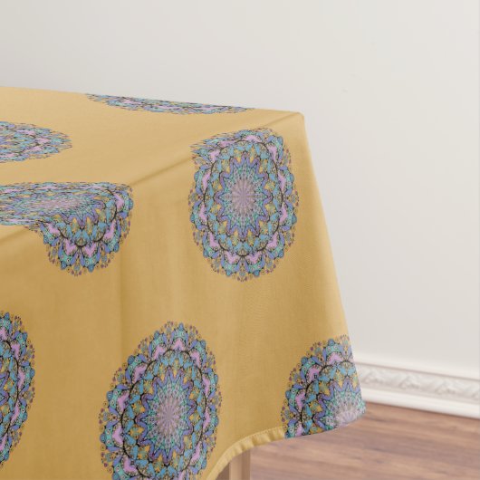 Handgemälde Mandala Uhr Gesicht 3 Tischdecke (Beispiel)