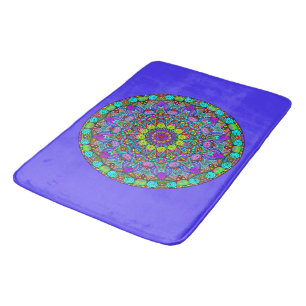 Handgemälde Mandala Uhrengesicht 4 Badematte