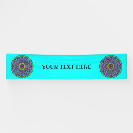 Handgemälde Mandala Uhrengesicht 4 Banner (Horizontal)