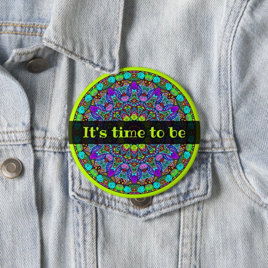 Handgemälde Mandala Uhrengesicht 4 Button (Beispiel)