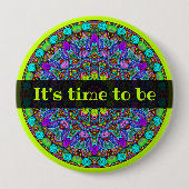 Handgemälde Mandala Uhrengesicht 4 Button (Vorderseite)