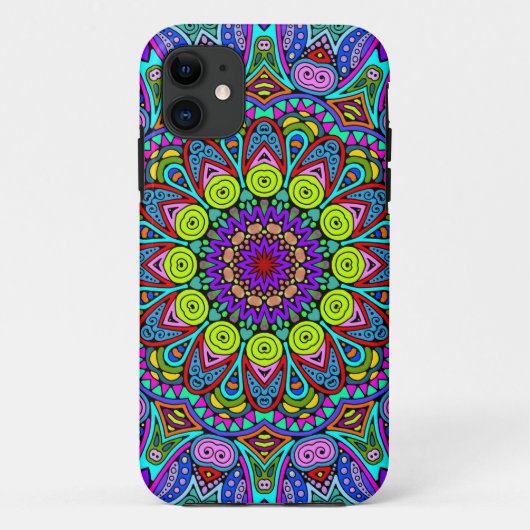 Handgemälde Mandala Uhrengesicht 4 Case-Mate iPhone Hülle (Rückseite)