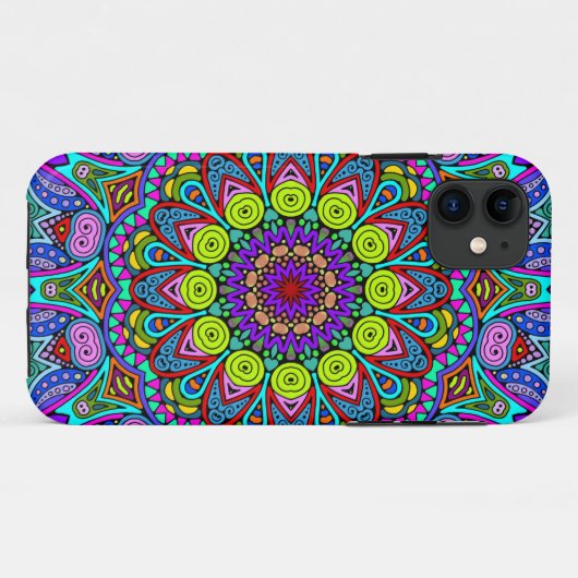 Handgemälde Mandala Uhrengesicht 4 Case-Mate iPhone Hülle (Rückseite (Horizontal))