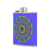 Handgemälde Mandala Uhrengesicht 4 Flachmann (Links)