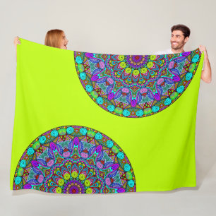 Handgemälde Mandala Uhrengesicht 4 Fleecedecke