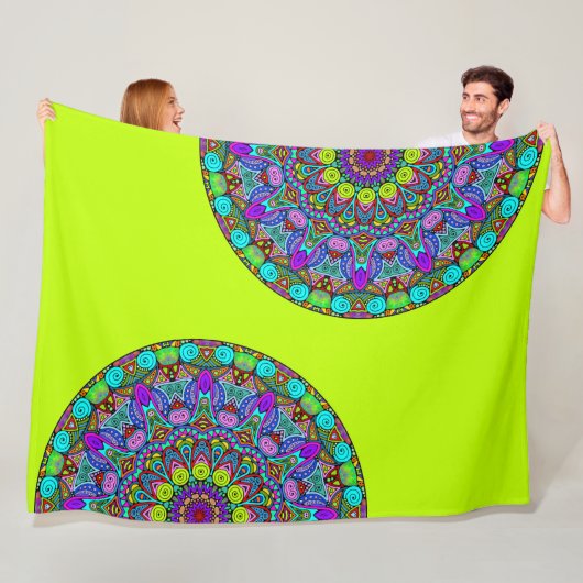 Handgemälde Mandala Uhrengesicht 4 Fleecedecke (Beispiel)