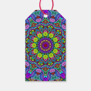 Handgemälde Mandala Uhrengesicht 4 Geschenkanhänger