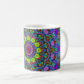 Handgemälde Mandala Uhrengesicht 4 Kaffeetasse (VorderseiteRechts)