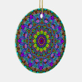 Handgemälde Mandala Uhrengesicht 4 Keramik Ornament (Rechts)
