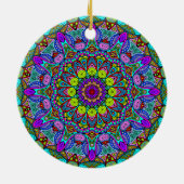 Handgemälde Mandala Uhrengesicht 4 Keramik Ornament (Hinten)