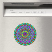 Handgemälde Mandala Uhrengesicht 4 Magnet (In Situ (Geschirrspüler))