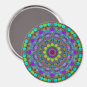 Handgemälde Mandala Uhrengesicht 4 Magnet (Vorderseite/Rückseite)