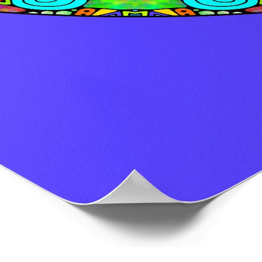 Handgemälde Mandala Uhrengesicht 4 Poster (Ecke)