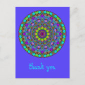 Handgemälde Mandala Uhrengesicht 4 Postkarte (Vorderseite)