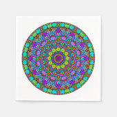 Handgemälde Mandala Uhrengesicht 4 Serviette (Vorderseite)