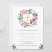 Handgemälde| Trendy Watercolor Taufe Einladung (Vorderseite)