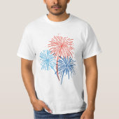 Handgemalt 4. Juli Feuerwerk T-Shirt (Vorderseite)