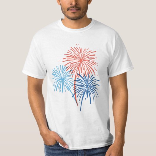 Handgemalt 4. Juli Feuerwerk T-Shirt (Vorderseite)