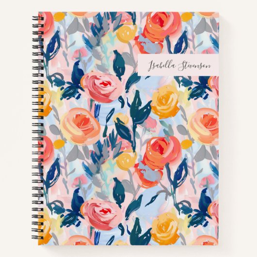 Handgemalt Abstrakt bläserfarbenes Personalisierte Notizblock (Vorderseite)