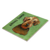 Handgemalt Airedale Terrier Fliese (Seite)
