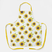 Handgemalt Aquarell Sonnenblumenmuster Schürze (Vorderseite)