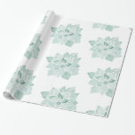 Handgemalt Aquarellfarben Sukkulent Echeveria Gree Geschenkpapier<br><div class="desc">Künstlerisches und minimales Geschenkpapier mit unseren handbemalten Aquarellfarben-Escheveria ideal für Hochzeiten,  Brautpartys,  Babyduschen,  etc.</div>