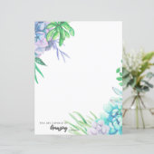 Handgemalt Aquarellpapier mit Sukkulent Papier (Stehend Vorderseite)