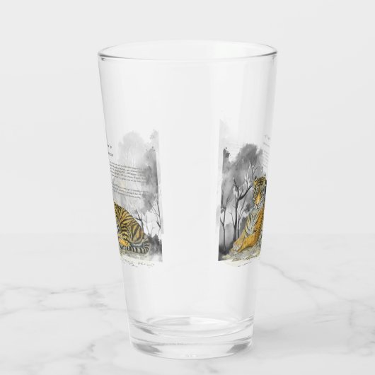 Handgemalt Bengalischer Tiger Glas (Rechts)