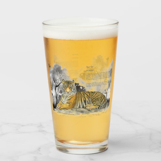 Handgemalt Bengalischer Tiger Glas (Vorne (Gefüllt))