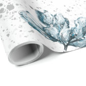 Handgemalt Blau Geschenkpapier (Rolleneckpunkt)