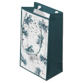 Handgemalt Blau Kleine Geschenktüte (Rückseite Schrägansicht)