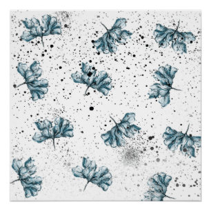 Handgemalt Blau Poster