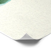 Handgemalt blau und rosa Hydrangea Poster (Ecke)