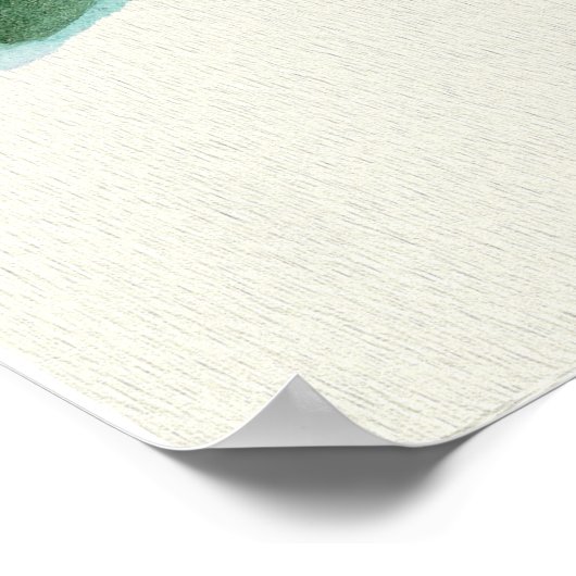 Handgemalt blau und rosa Hydrangea Poster (Ecke)