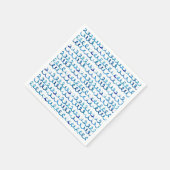 Handgemalt blaues Watercolor Wavy-Muster Serviette (Ecke)