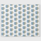 Handgemalt Blue Ginger Jar Wrapping Paper Geschenkpapier (Flach)