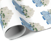 Handgemalt Blue Ginger Jar Wrapping Paper Geschenkpapier (Rolleneckpunkt)