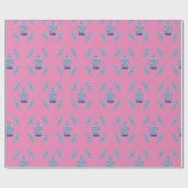 Handgemalt Blue Ginger Jar Wrapping Paper Geschenkpapier (Flach)