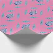 Handgemalt Blue Ginger Jar Wrapping Paper Geschenkpapier (Ecke)