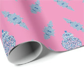 Handgemalt Blue Ginger Jar Wrapping Paper Geschenkpapier (Rolleneckpunkt)