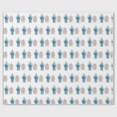 Handgemalt Blue Ginger Jar Wrapping Paper Geschenkpapier (Flach)