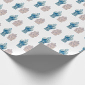 Handgemalt Blue Ginger Jar Wrapping Paper Geschenkpapier (Ecke)