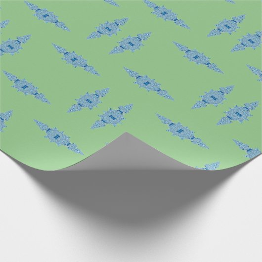 Handgemalt Blue Ginger Jar Wrapping Paper Geschenkpapier (Ecke)