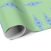 Handgemalt Blue Ginger Jar Wrapping Paper Geschenkpapier (Rolleneckpunkt)