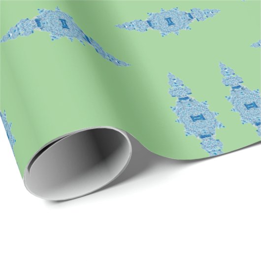 Handgemalt Blue Ginger Jar Wrapping Paper Geschenkpapier (Rolleneckpunkt)