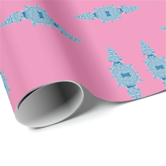 Handgemalt Blue Ginger Jar Wrapping Paper Geschenkpapier (Rolleneckpunkt)
