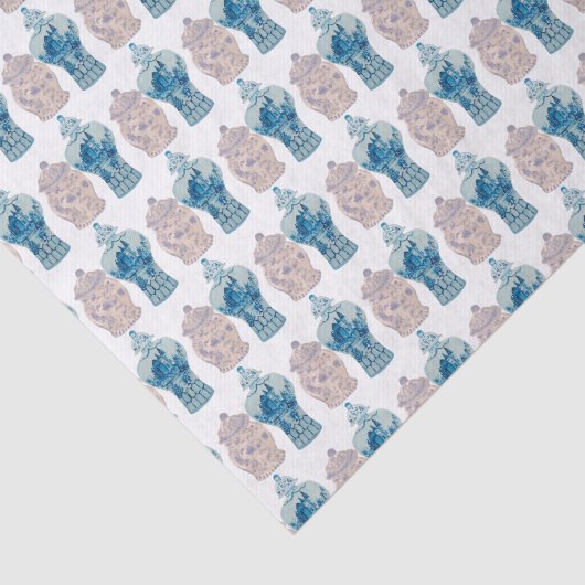 Handgemalt Blue Ginger Jar Wrapping Paper Seidenpapier (Ausschnitt)