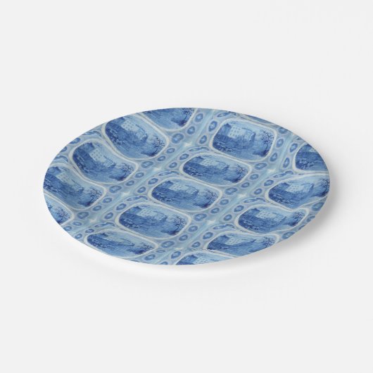 Handgemalt Blue Willow Toile Pappteller (Schrägansicht)