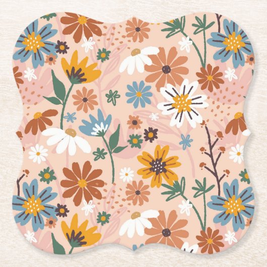 Handgemalt Blumenmuster-23136 Untersetzer (Vorderseite)